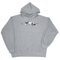 Hellgrau Elektro Hoodie mit schwarz-weißem Siebdruck auf der Brust