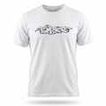 Black-Amsterdam T-Shirt in Weiß mit schwarzem Graffiti-Outliner auf der Brust