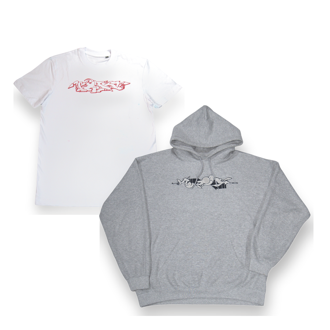 Fit Komplett Bundle – Red Amsterdam Shirt und Hellgrau Elektro Hoodie